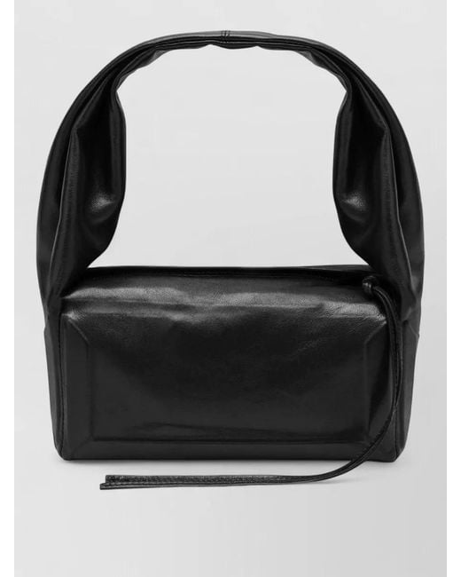Maison Margiela Black Rectangular Shoulder Bag Smooth Texture Top Handle