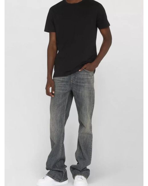 Dondup Black Cotton Crew Neck T Shirt Plain for men