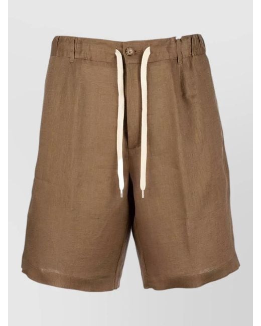 Tintoria Mattei 954 Brown Bermuda Pants Front Pockets Tailored Style for men