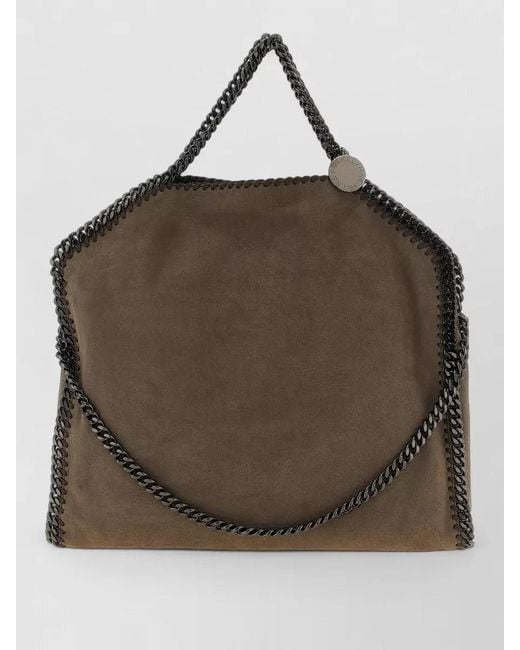 Stella McCartney Brown Falabella Tote Bag Chain Strap Suede
