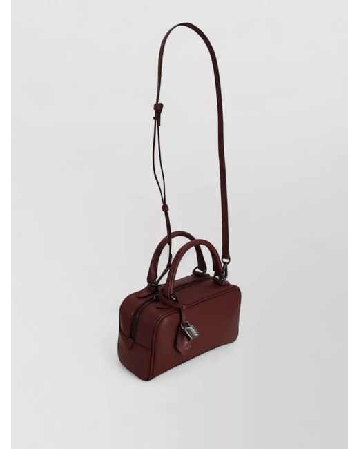 Brunello Cucinelli Red Rectangular Crossbody Bag Adjustable Strap Handles
