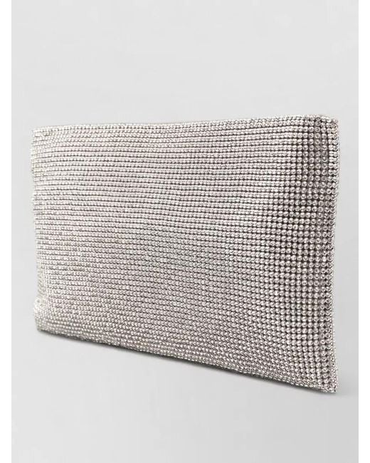 Benedetta Bruzziches Gray Evening Clutch La Petite Chain Rhinestones