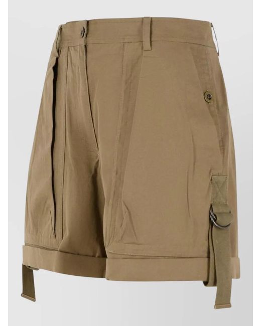 Isabel Marant Natural Boniza Cotton Shorts Cargo Style