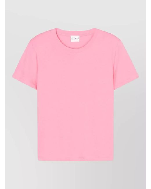 Closed Pink Cotton Crew Neck Short Sleeve T-Shirt