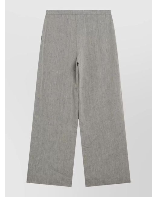 Loulou de Saison Gray Wide Leg Trousers Elastic Waistband Design