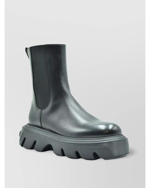 Casadei Black Leather Ankle Boots