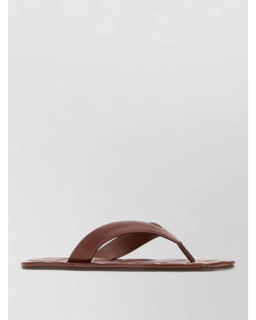 J.W. Anderson Brown Leather Thong Slides for men