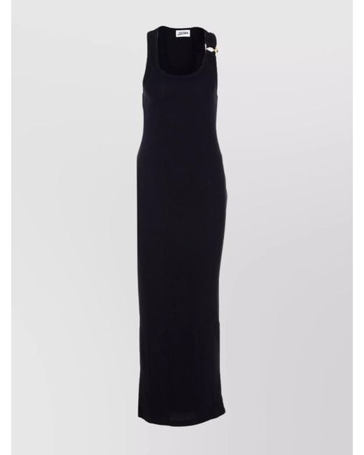 Jean Paul Gaultier Blue Cotton Slim-Fit Sleeveless Maxi Dress