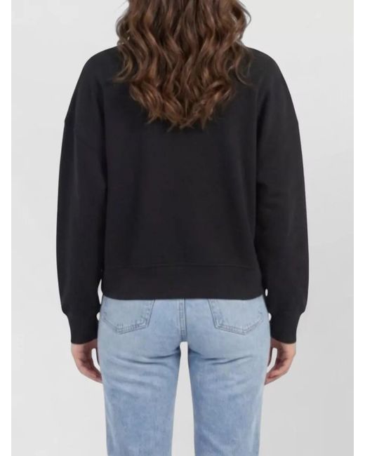 Calvin Klein Black Logo High Collar Long Sleeve Top