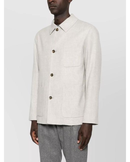 Lardini Natural Wool Cashmere Shirt Jacket for men