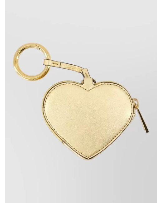 Versace Metallic Leather Coin Keychain
