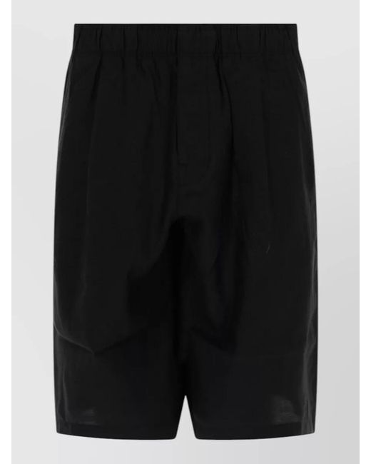 Our Legacy Black Leisure Shorts Relaxed Fit Back Pocket for men