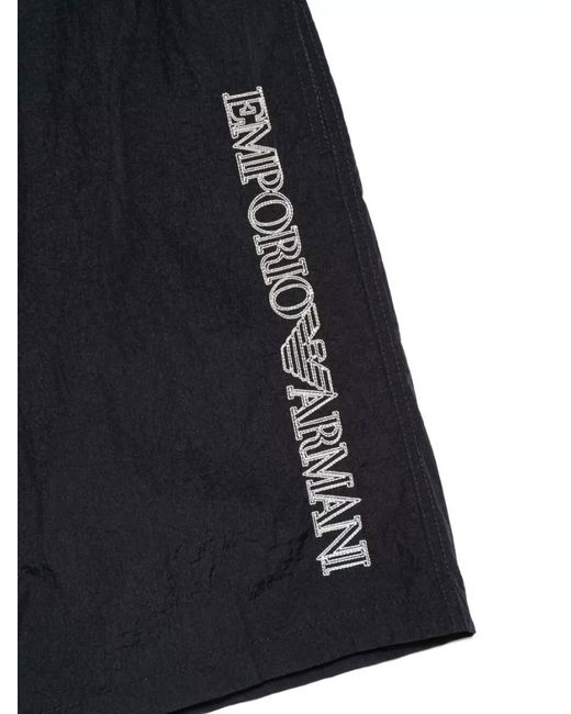 Emporio Armani Blue Swim Shorts Two Side Inset Pockets for men