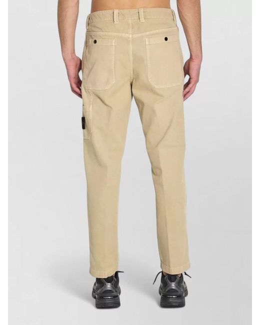 Stone Island Natural Cotton Mid-Rise Straight-Leg Regular-Fit Trousers for men