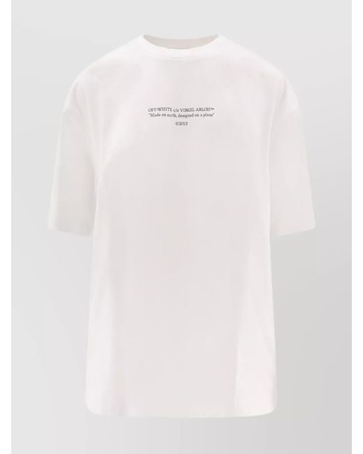Off-White c/o Virgil Abloh White Cotton Logo Print Regular Fit T-Shirt
