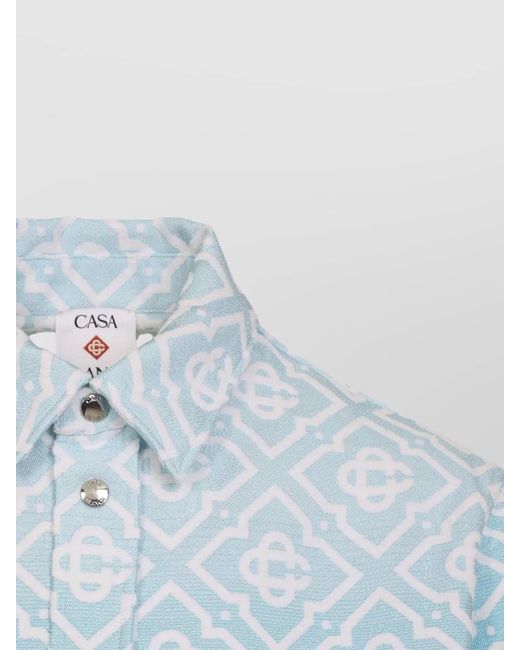 Casablanca Blue Monogram Jacquard Lightweight Jacket for men