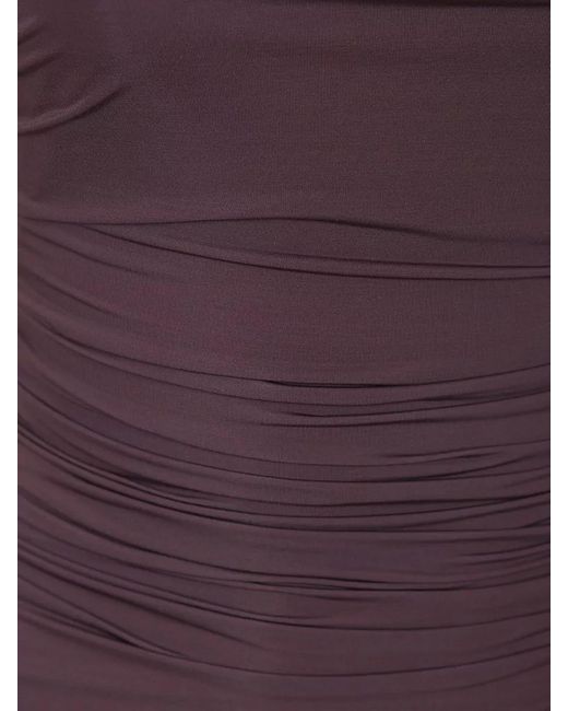 Elisabetta Franchi Purple One-Shoulder Long-Sleeve Knitted Top