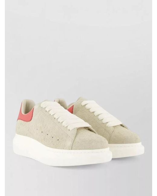 McQueen Natural Oversized Leather Sneakers Thick Sole