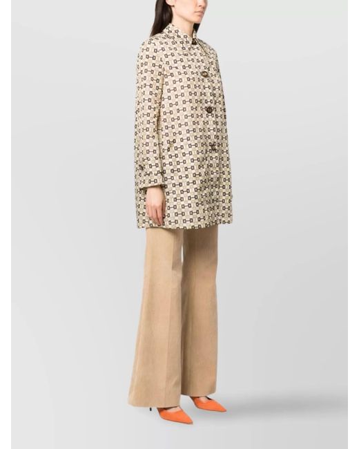 Gucci Natural Horsebit Print Coat