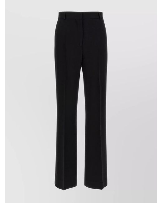 Totême  Black Flare Pants With Belt Loops And Buttoned Back Pockets