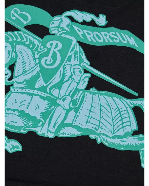 Burberry Black Cotton Graphic Short-Sleeve T-Shirt for men