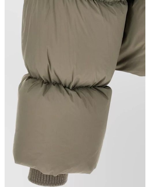 Rick Owens Green Turtle Down Jacket Cropped High Collar for men