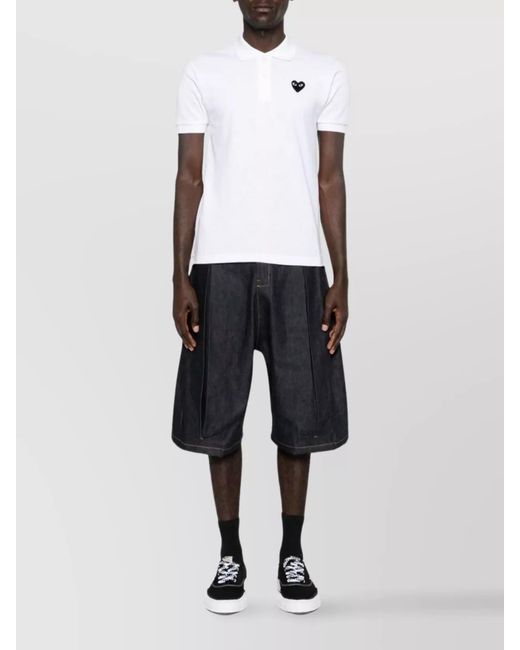 Comme des Garçons White Cotton Piqué Short-Sleeve Polo Shirt for men