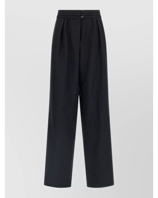 Dries Van Noten Blue Peacha High Waisted Pleated Tailored Pants