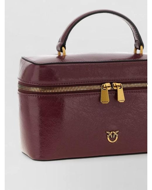 Pinko Purple Love Bag Mini Leather Top Handle Bag