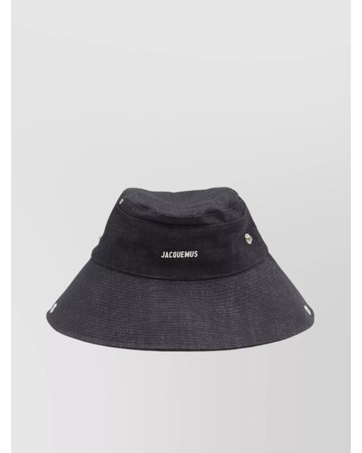 Jacquemus Blue Denim Bucket Hat With Stitched Visor