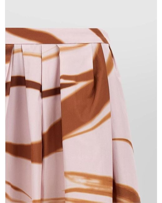 Dries Van Noten Pink Cotton Pleated Skirt