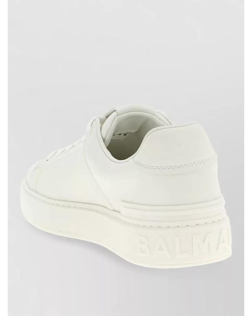 Balmain Natural Calf Leather Low-Top Sneakers