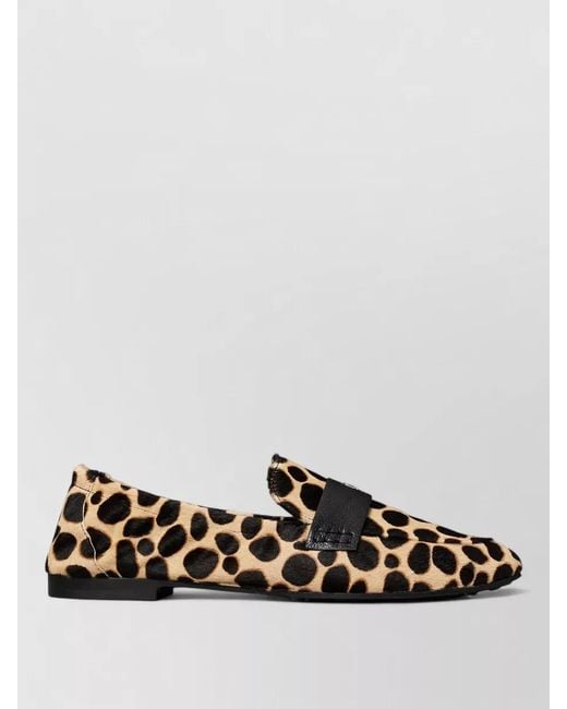 Tory Burch White Printed Calf Hair Loafers