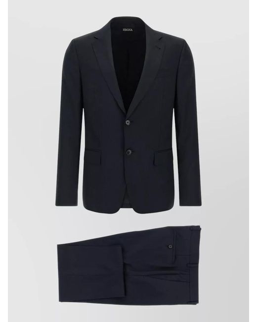 Zegna Blue Pinstripe Single Breasted Suit Set for men