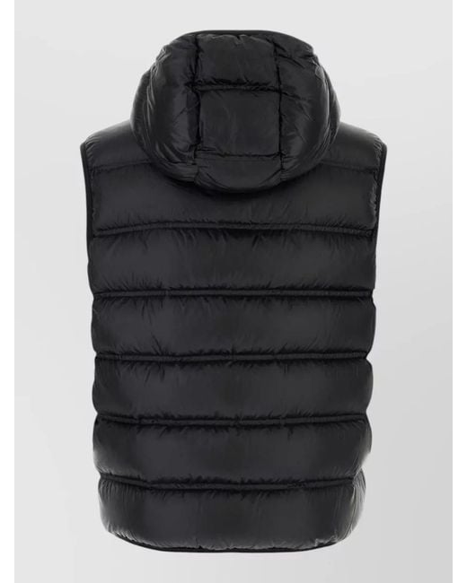 Moncler Black Nylon Panestrel Hooded Sleeveless Down Jacket for men