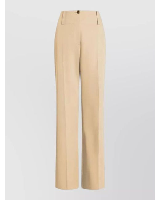 Patou Natural High-Rise Wide-Leg Trousers