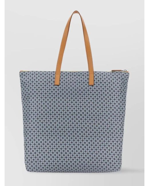 Prada Blue Printed Two-Tone Re-Nylon Tote Bag for men