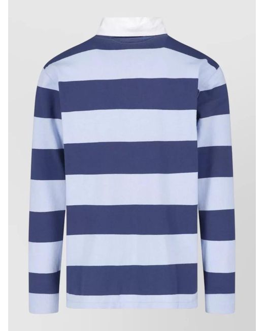 Polo Ralph Lauren Blue Striped Long-Sleeve Polo Shirt for men