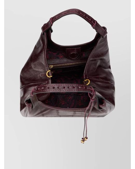 Gianni Chiarini Brown Leather Hobo Bag Compact Top Handle