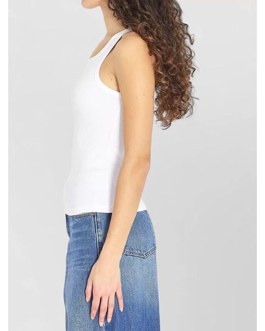 Alaïa White Darts Tank Top