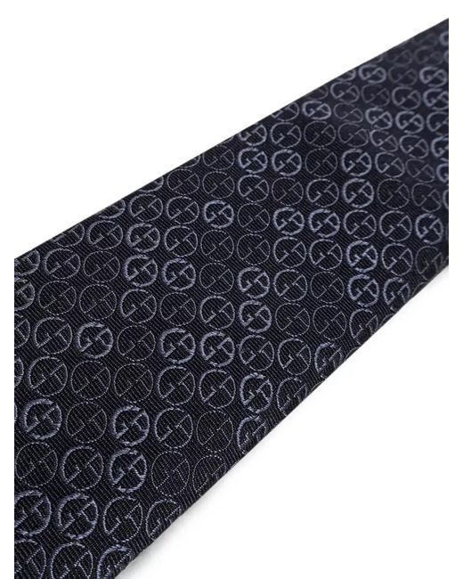 Giorgio Armani Blue Silk Tie Regular Width Traditional Shape for men