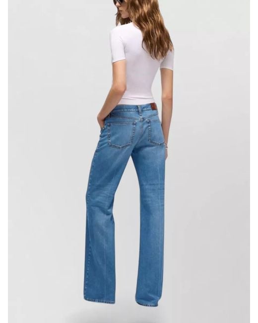 Gucci Blue Denim Low-Rise Bootcut Jeans