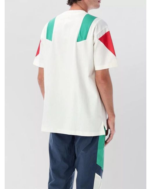 Adidas Originals White Cotton Color-Block Relaxed-Fit T-Shirt for men