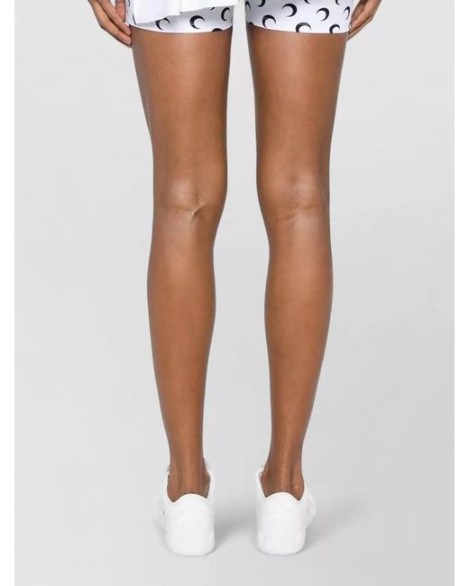 MARINE SERRE White Printed Athleisure Mini Skort