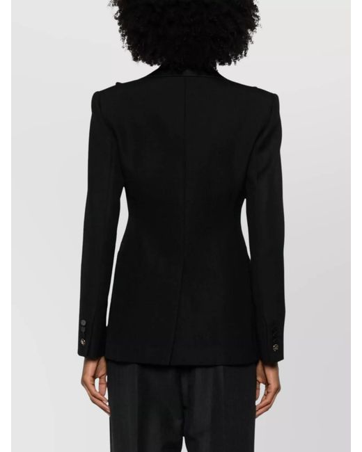 Max Mara Black Wool Crystal-Embellished Single-Breasted Blazer