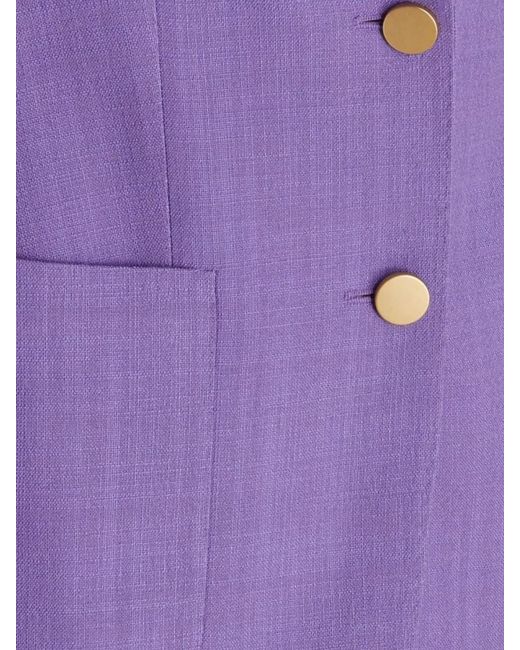 Tagliatore Purple Viscose Single-Breasted Blazer