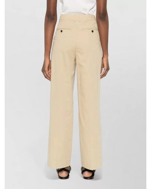 DUNST Natural Wide Leg Chino Trousers Belt Loops