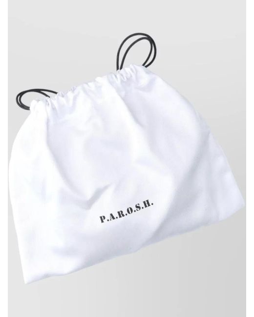 P.A.R.O.S.H. White Sequin Triangle Swim Top Halter Straps