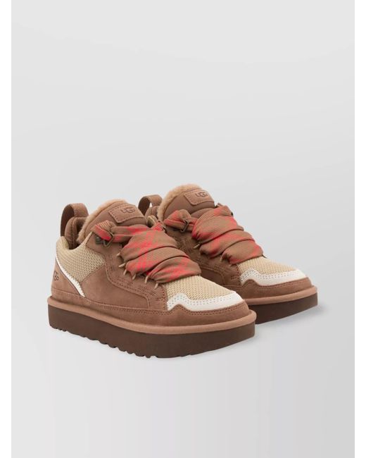 Ugg Brown Leather Low-Top Sneakers