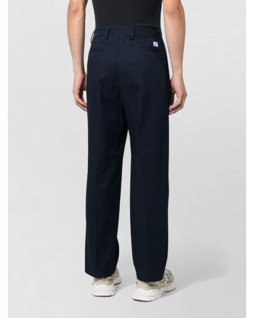 Department 5 Blue Tailored Trousers Straight Leg Belt Loops Pockets for men